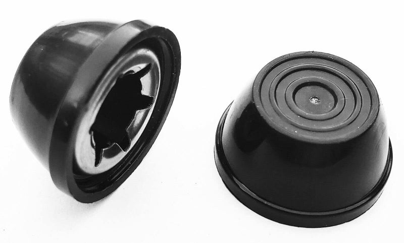Quadrapoint Hub Caps for Bike/TRIKES Compatible with Popular Red Wagon Brand - fits 3/8 Axle Diameter (Black) - Image 1
